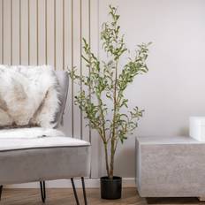 Slim Silhouette Olive Tree Black Pot