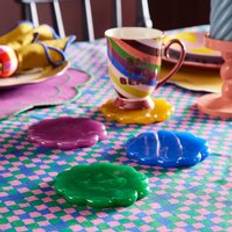 Sophie Robinson Set of 4 Resin Coasters Multicolor Coaster