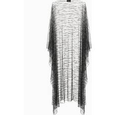Capes & Ponchos Giorgio Armani Crystal Embellished Sheer Long Cape - Solid Black