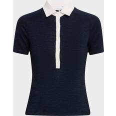 Women - Wool Polo Shirts Rag & Bone The Knit Button Polo Top NVYMT