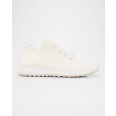 Jimmy Choo Women Sneakers Jimmy Choo Veles Imitation Pearl-Embellished Knit Sneakers - White