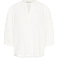 Kaffe Jollia Zia Textured Cotton Blouse Simple - White