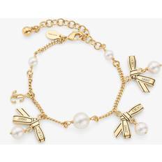 Multi Charm Ribbon Bracelet - Gold/Black/White