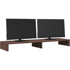 vidaXL Skærmholder 100x27x10 cm Konstrueret Træ Brunt Eg TV-bord