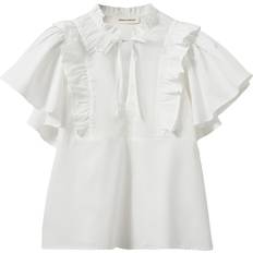 Merlysw Blouse Dam Kortärmade Blusar - Vit