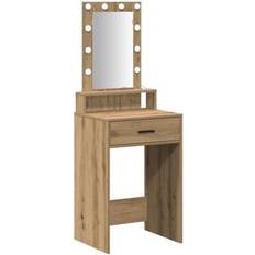 vidaXL Makeupbord Med LED Lys Artisan Eg 50x41x140 cm Toiletbord
