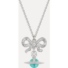 Vivienne Westwood Turquoise Jewellery Vivienne Westwood Octavie Pendant Necklace Platinum White Turquoise - Platinum White