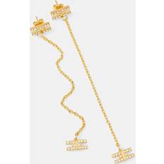 Barn - Gula Örhängen Elisabetta Franchi Chic Logo Charm Dangle Earrings - Yellow
