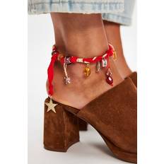 Red Anklets Free People Kira Anklet in Red Pattern