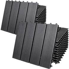 Outdoor Flooring Casaria WPC Composite Decking Tiles 30x30cm 22Pcs