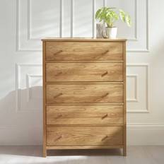 Brown - Oaks Chest of Drawers Julian Bowen Coxmoor Wide 5 Oak Chest of Drawer