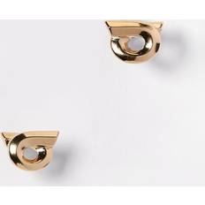 Ferragamo Women Gancini Earrings With Logo - Gold