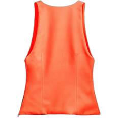 Orange Blusar Desigual Blommig V-ringad Ärmlös Topp - Orange