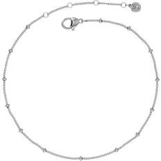 Silver Fotlänkar Edblad Beaded Chain Anklet Steel Smycken Klockor - Silver