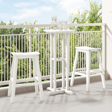 White Outdoor Bar Stools vidaXL Bar Stools 2 Pcs White HDPE