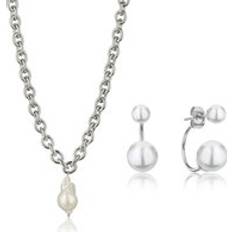 Pearl Jewellery Sets Isabella Ford Necklace Earrings Set Morgan Pearl - Argenté