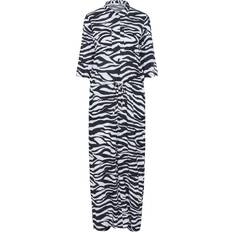 Kaffe Dame Jumpsuits & Overalls Kaffe Plain Weave Jumpsuit P Bukser - Black/Chalk Animal Print