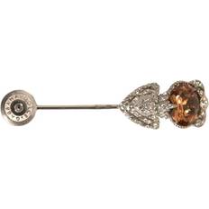Men Brooches Dolce & Gabbana Luxury Crystal Pin Collar Brooch Gray