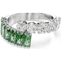 Swarovski Green Rings Swarovski Matrix Ring Mixed Cuts Rhodium Plated - Green