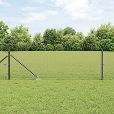 Stål Hegn på tilbud vidaXL Svejset Wire Hegn Med 7 Spydposter 0.8x10 m Stål