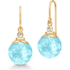 Julie Sandlau Sølv Øreringe Julie Sandlau Ørering Forgyldt Sølv - Gold/Ice Blue