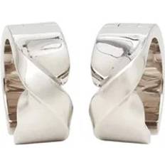 Silver Twist Mini Hoops Örhängen - Gray