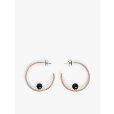 Tommy Hilfiger Svart Smycken Tommy Hilfiger Gold-Plated Hoop Earrings - Black