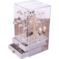 Neoglint Acrylic Jewelry Box Large Capacity 2 Drawers Dustproof - Bedroom