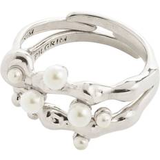 Dame - Sølvbelagt Ringe Pilgrim Hadley Rings 2in-1 Set Silver-plated - Sølvbelagt