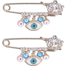 Blåa Broscher Goolrc Rhinestone Brooch Pins Multi Purpose Exquisite - Blue