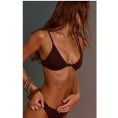 PrettyLittleThing Espresso Knot Front Triangle Bikini Top