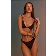 PrettyLittleThing Espresso High Leg Tanga Bikini Bottom