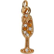 Guldfärgat Hänge Charm Champagneglas Med Strass