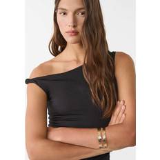 Yellow Bracelets Stradivarius Textured Arm Cuff Gold Yellow
