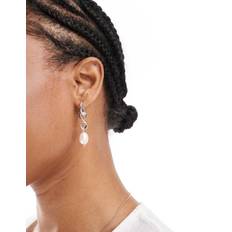 Accessorize Sterling Silver-Plated Infinity Pearl Drop Earrings - Grey