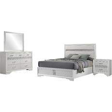Bed Packages Coaster Miranda 4-Piece Contemporary Wood Queen Set White