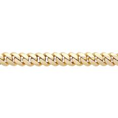 Jewelco London Men's Solid 9ct Yellow Gold Domed Cuban Curb Necklace