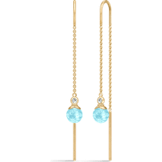 Gul - Guldbelagt Øreringe Julie Sandlau Berry Chain Ice Blue Forgyldt Sølv - Ice Blue