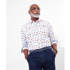 Joe Browns Men Shirts Joe Browns Butterfly Print Contrast Trim Long Sleeve Shirt - White