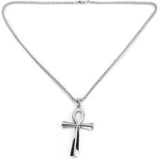 Neoglint Men Stainless Steel Necklace Chain Pendant - Silver