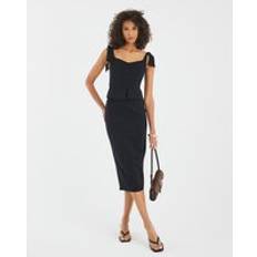 River Island Womens Black Sleeveless Bow Detail Corset Midi Dress