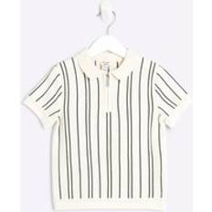 Randiga Pikétröjor Barnkläder River Island Mini Boys Cream Stripe Knitted Polo Shirt