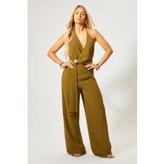 Misspap Wide Leg Going Out Jumpsuit - Green