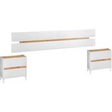 Camas y Colchones con Mesitas Tempus Blanco Artik 3 Pzs Cabecero