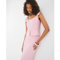 Pink bow dress River Island Womens Pink Sleeveless Bow Detail Corset Midi Dress