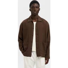 Hør Overtøj Selected Formal Overshirt Homme - Brun