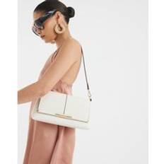 Women Clutches River Island Womens Cream Bar Front Clutch Bag