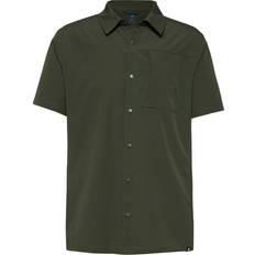 Gang & Vandring - Grå Skjorter Odlo Essential Shirt Skjorte Herrer - Olivengrøn