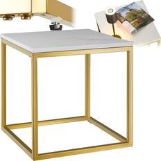 Tectake Small Tables tectake Side Alysia Marble Top Square Design Small Table