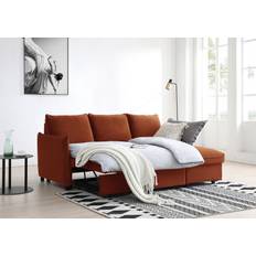 Burnt orange sofa Time4Sleep Coniston Burnt Orange Corner Bed Sofa 3 Seater